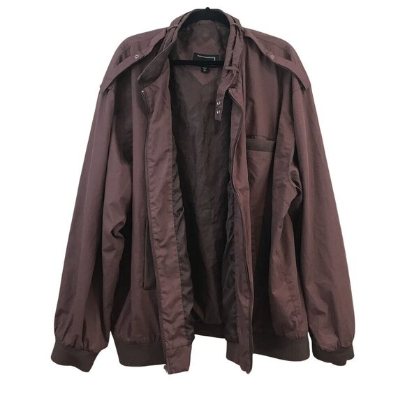 Vintage Barrage 3XL Tall Brown Lightweight Racer Bomber Jacket Pockets Full Zip - Picture 4 of 10